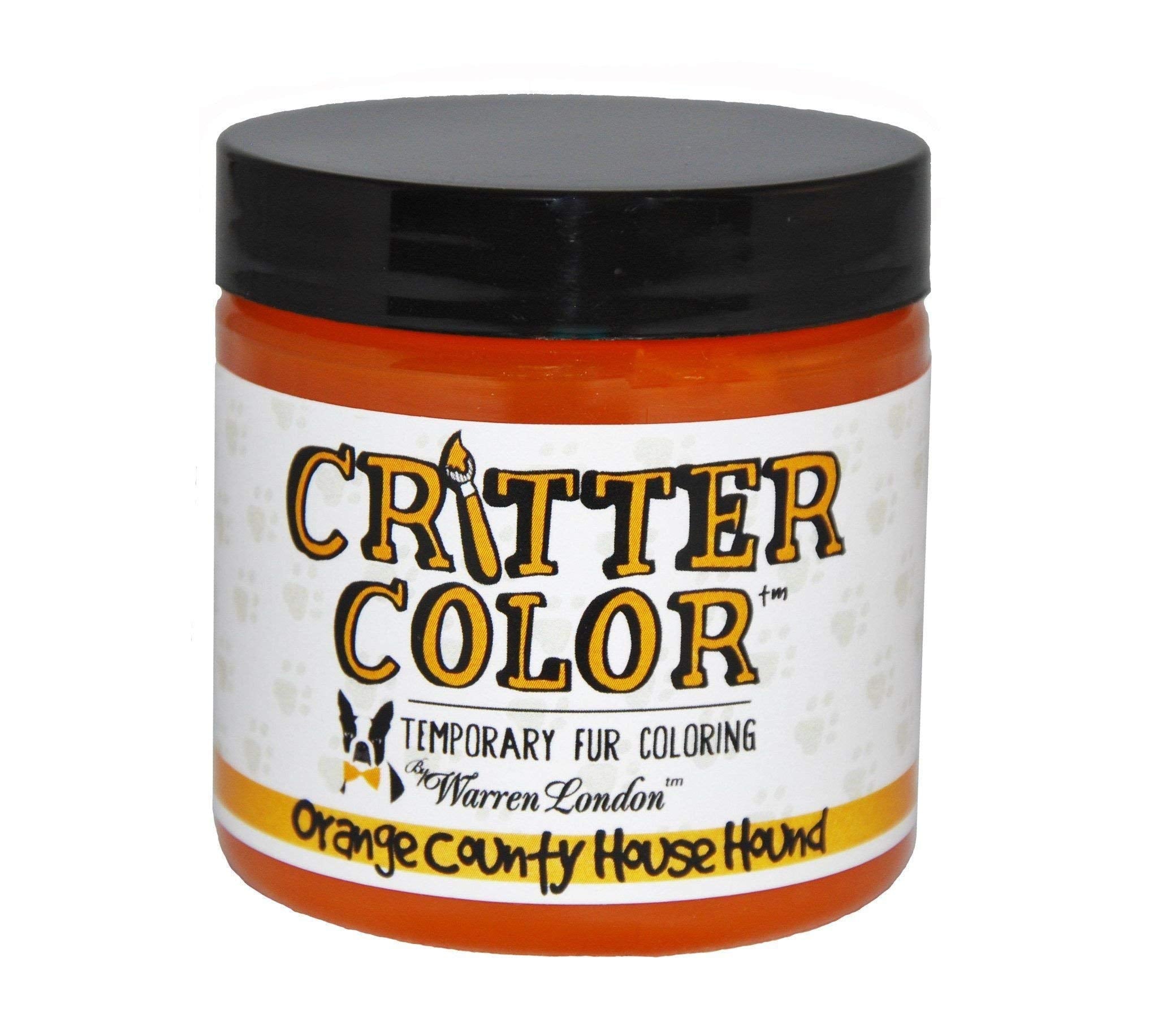 Warren London Critter Color naranja en envase, color temporal para fiestas caninas.