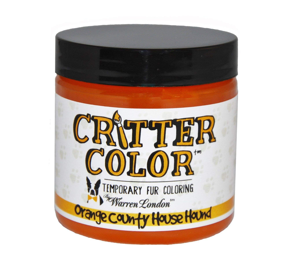 Warren London Critter Color naranja en envase, color temporal para fiestas caninas.