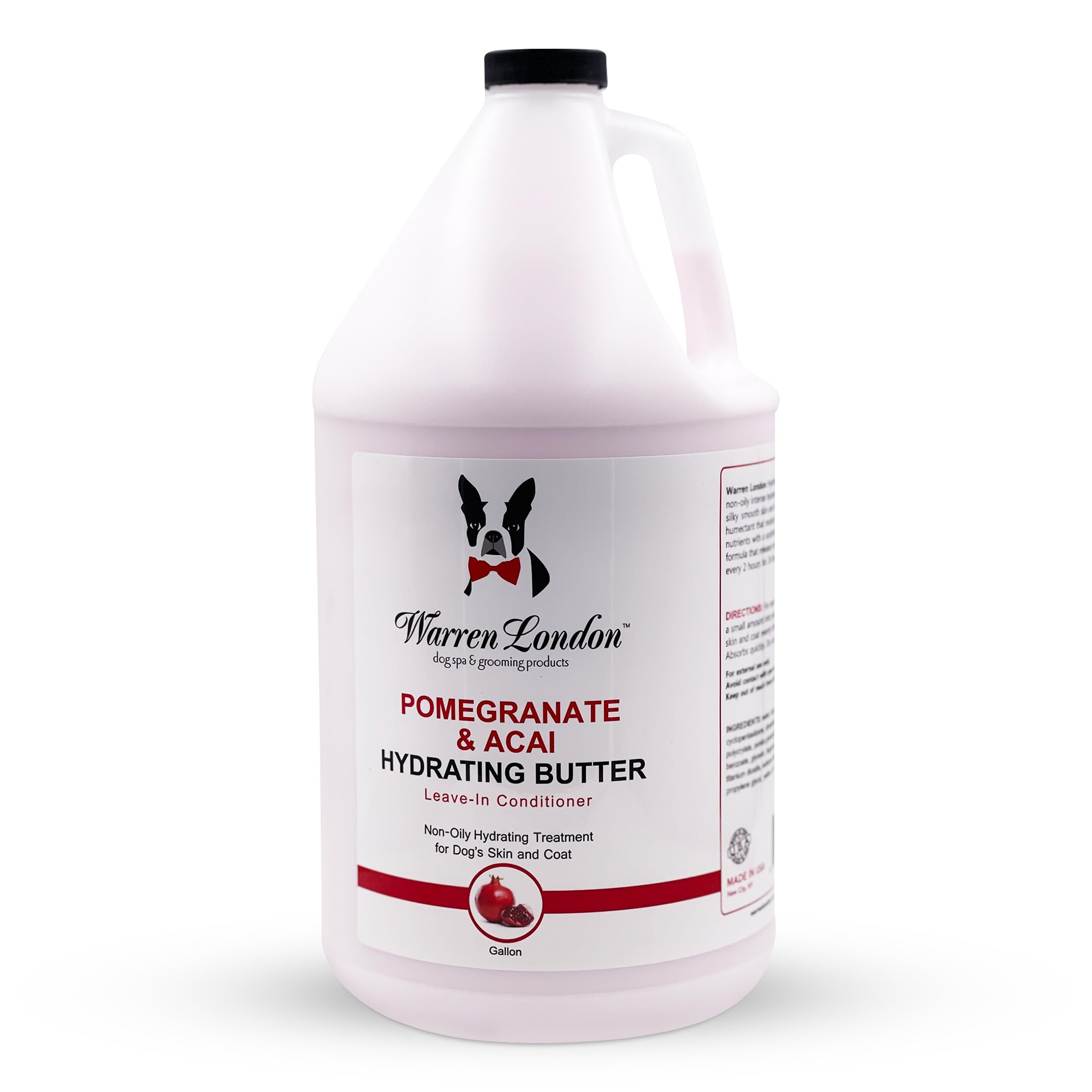 Warren London mantequilla hidratante para perro, empaque de 1 galón para hidratación profunda.