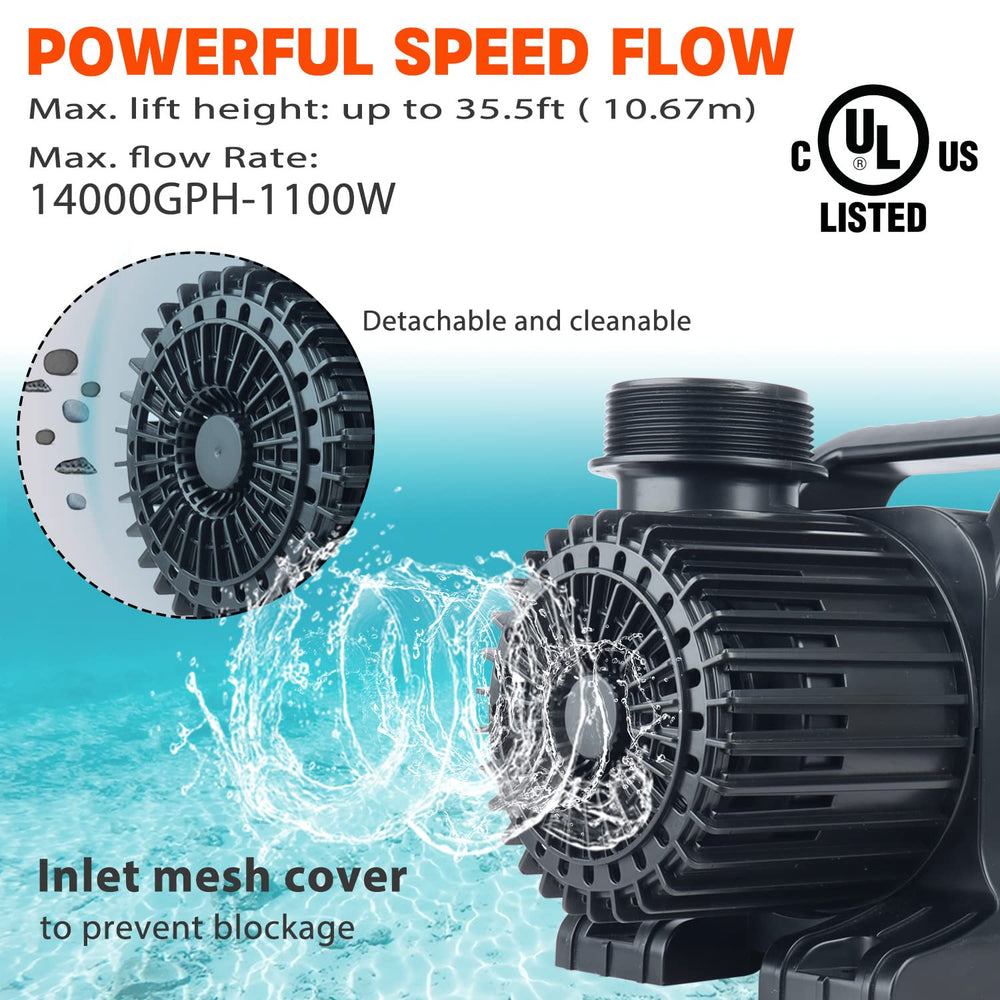 WaterRebirth bomba para estanques y jardines con gran caudal