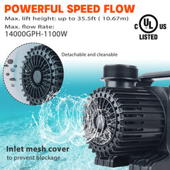 WaterRebirth bomba para estanques y jardines con gran caudal