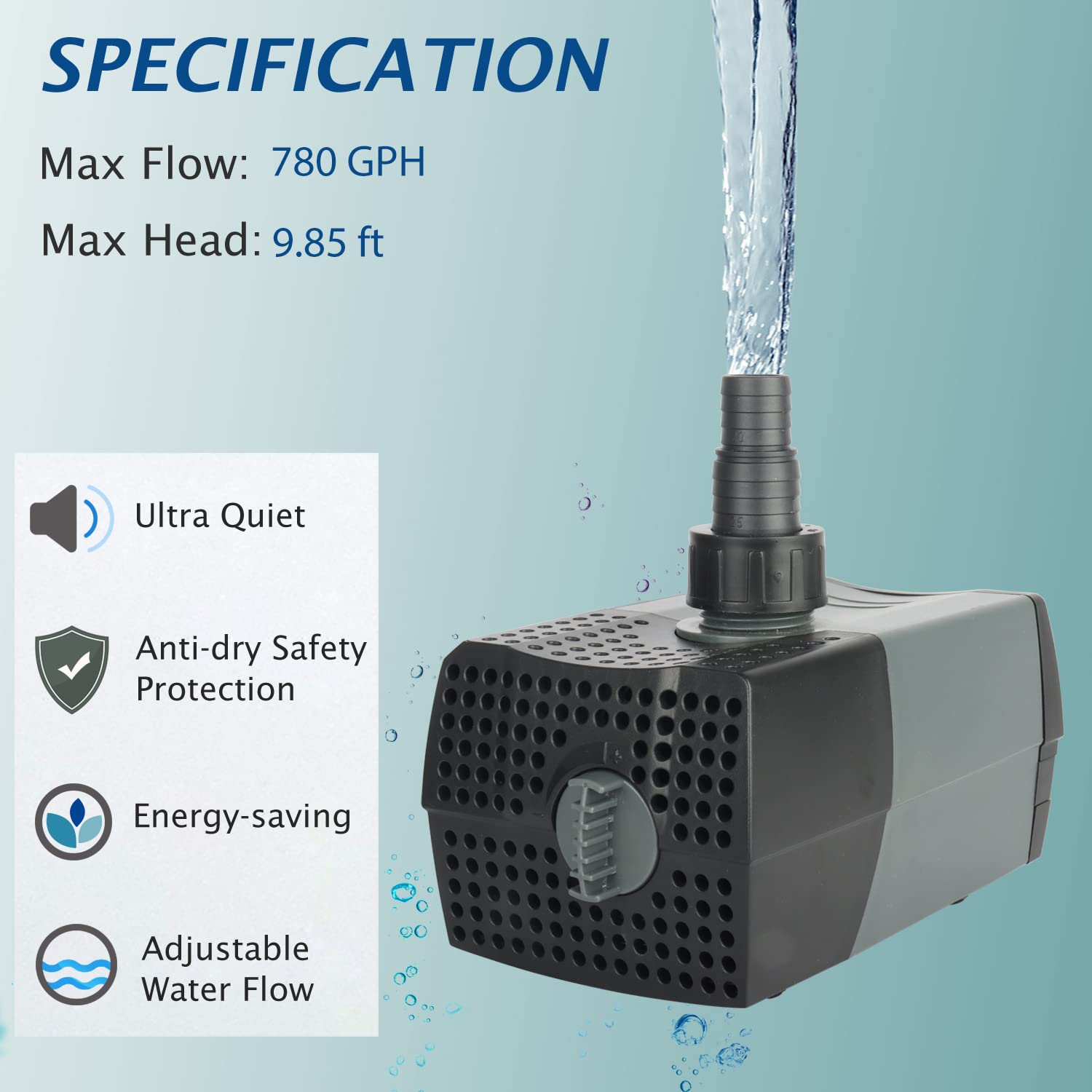 WaterRebirth HSUP3000F: jets de fuente ajustables para efectos dinámicos