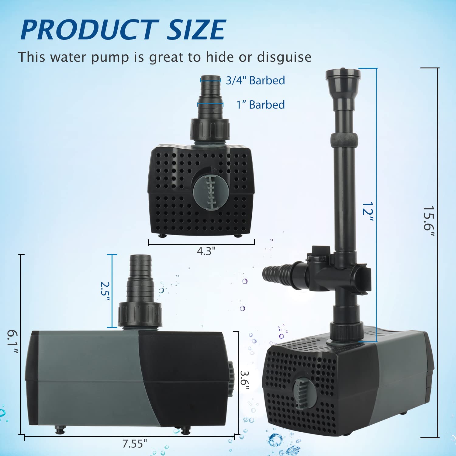 WaterRebirth HSUP4000F conjunto de fuente para acuario con flujo controlado