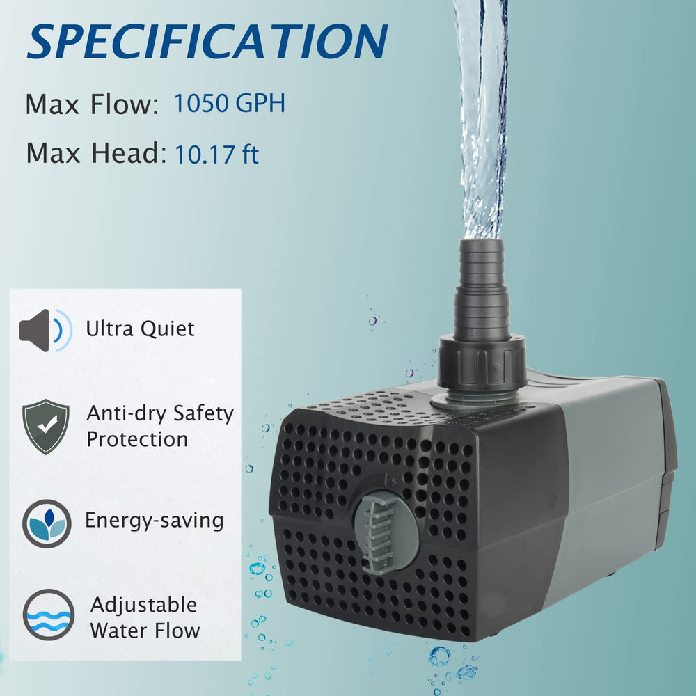 WaterRebirth HSUP4000F jet de fuente ajustable para crear patrones de agua personalizados