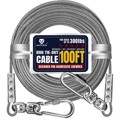 Watfoon cable de 100 ft en acero inoxidable, gran alcance seguro para perros.