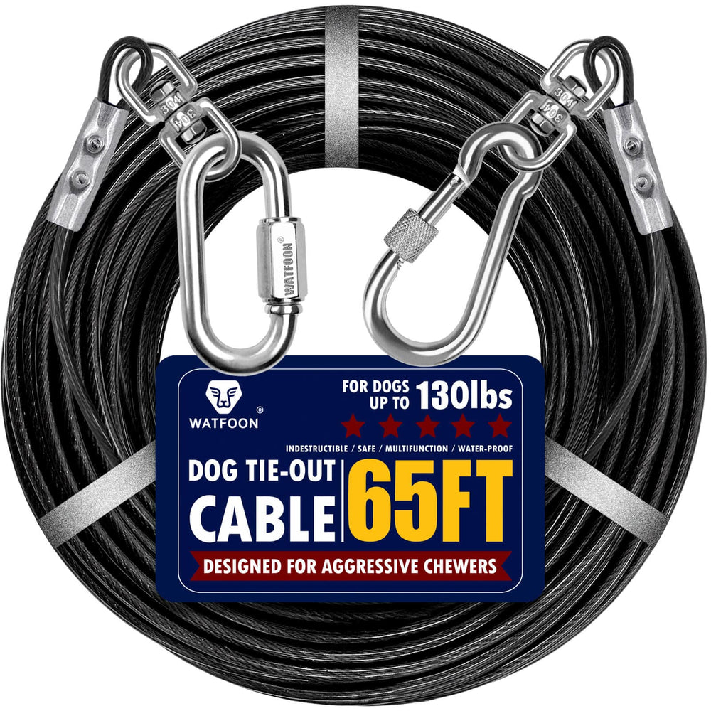 Watfoon cable de acero 65ft para patio, seguridad y libertad al aire libre.