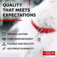WAUDOG collar de cuero suave para perro mediano o grande, duradero para caminatas