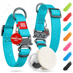 WAUDOG collar impermeable con QR, ideal para paseos mojados y rápida identificación