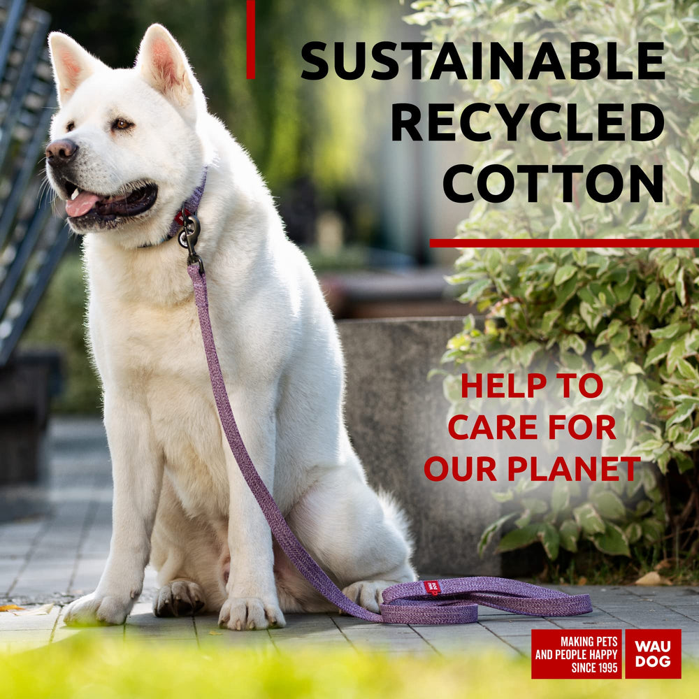 WAUDOG correa de algodón reciclado, suave y duradera para perros activos