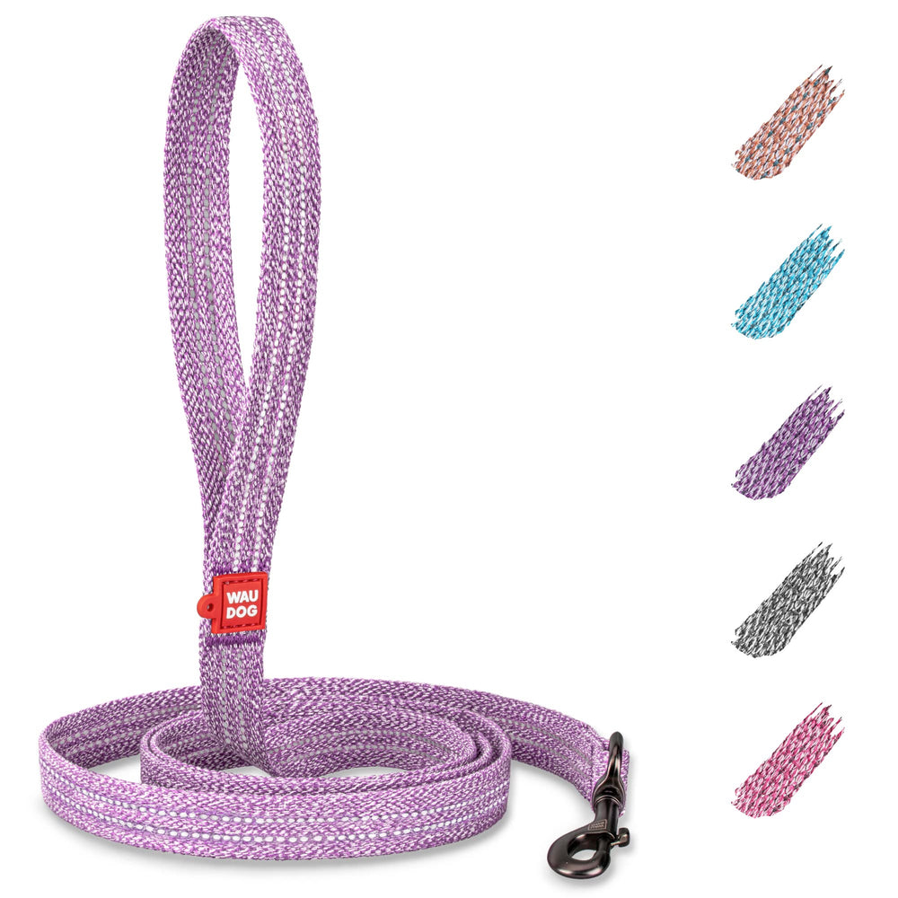 WAUDOG correa de algodón reciclado con reflectante, ideal para paseos nocturnos