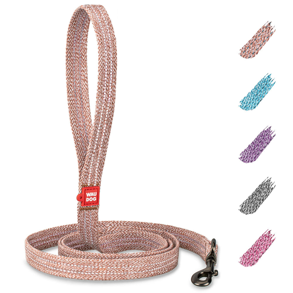 WAUDOG correa para perro de algodón reciclado con reflectante, ideal para paseos nocturnos.