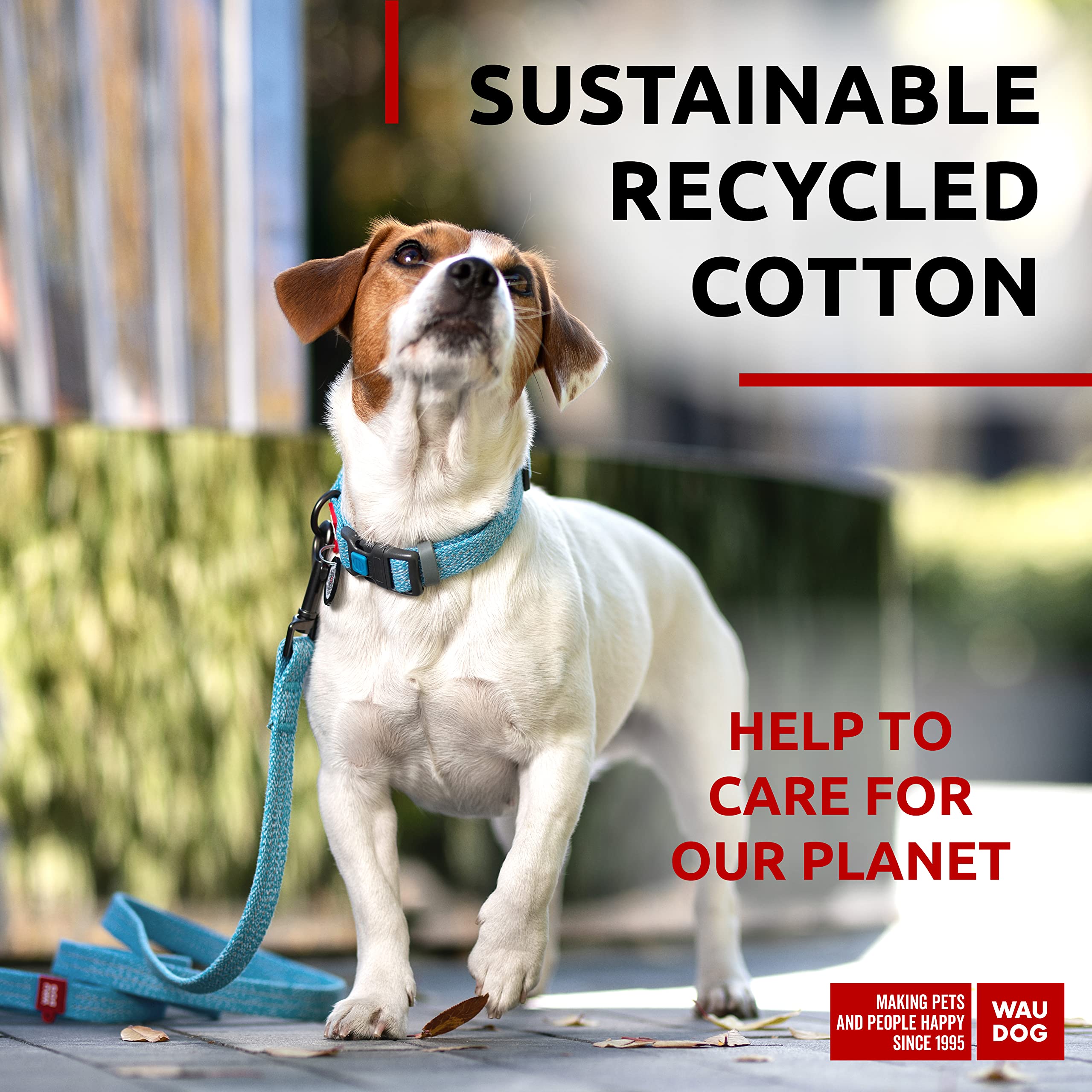 WAUDOG correa duradera y suave de algodón reciclado para perros.