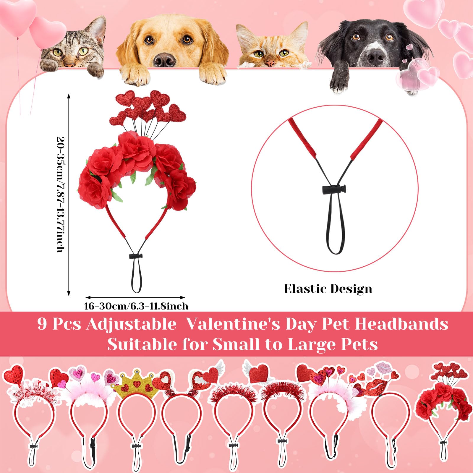 Wavwavw bandana para perro con corazón rojo, perfecto para looks festivos