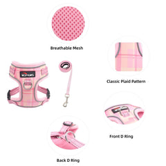 WDPAWS correa de 5 pies en rosa a cuadros para control suave durante caminatas.