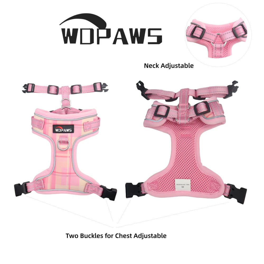 WDPAWS correa de 5 pies rosa con cuadros para movilidad controlada
