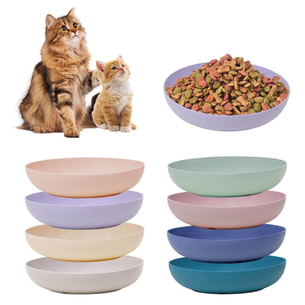 WDZZHOT set de 8 platos para gatos en colores vivos, ideal para varios felinos.