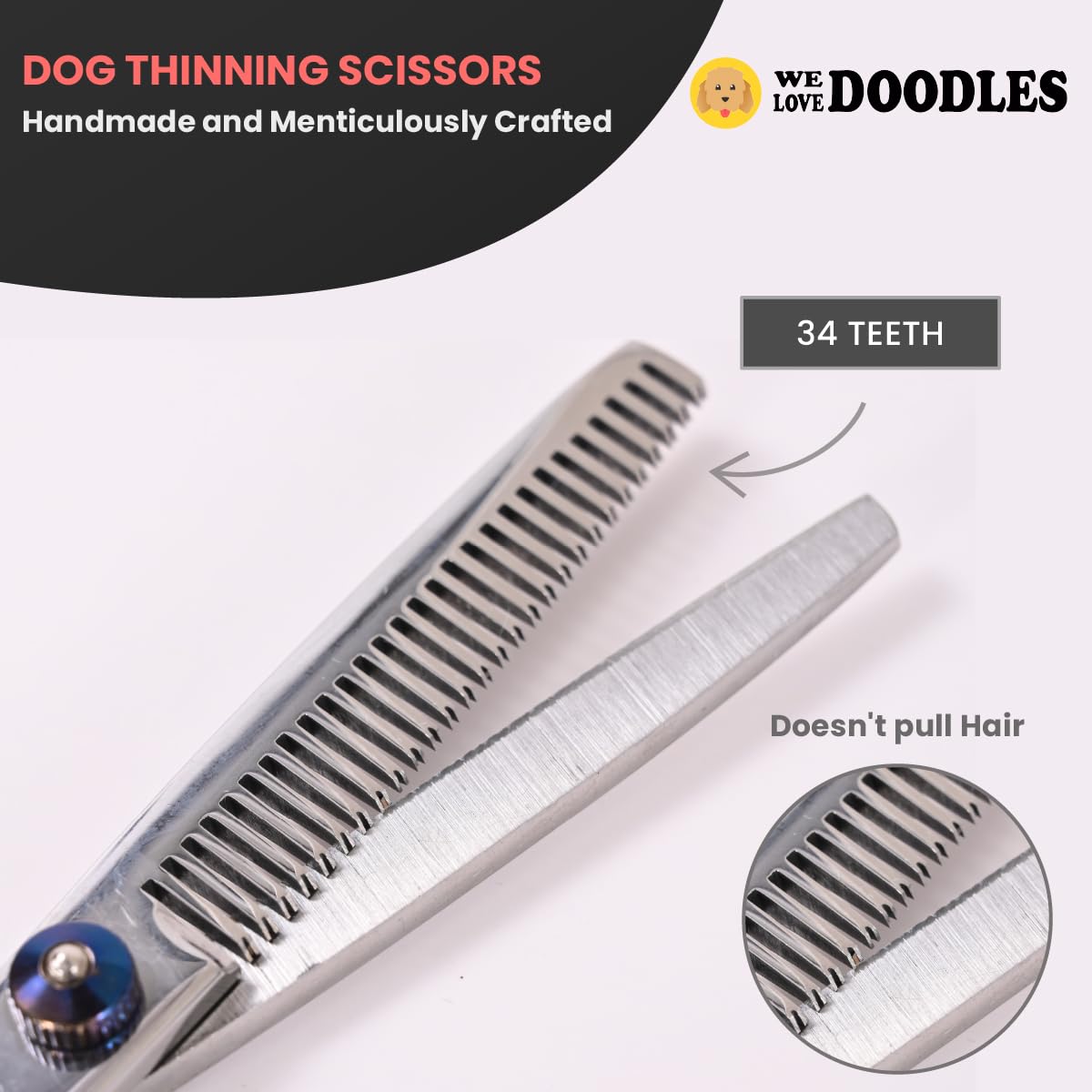 We Love Doodles acero inoxidable de alta calidad, filo duradero para uso prolongado.
