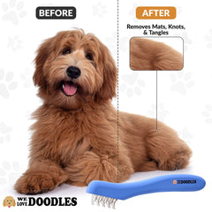 We Love Doodles Cepillo de metal ergonómico para perros, deshace nudos sin tirar