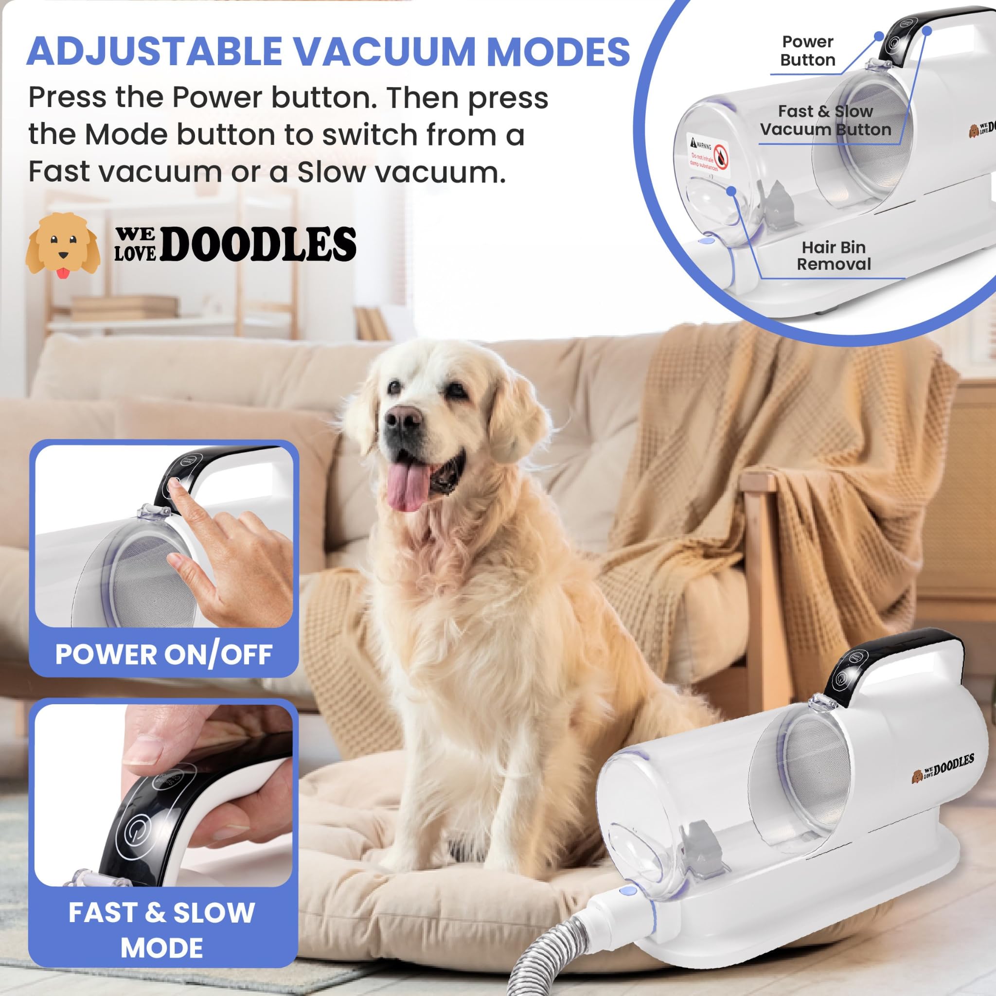 We Love Doodles cepillo y rodillo para recoger pelo de muebles y suelos