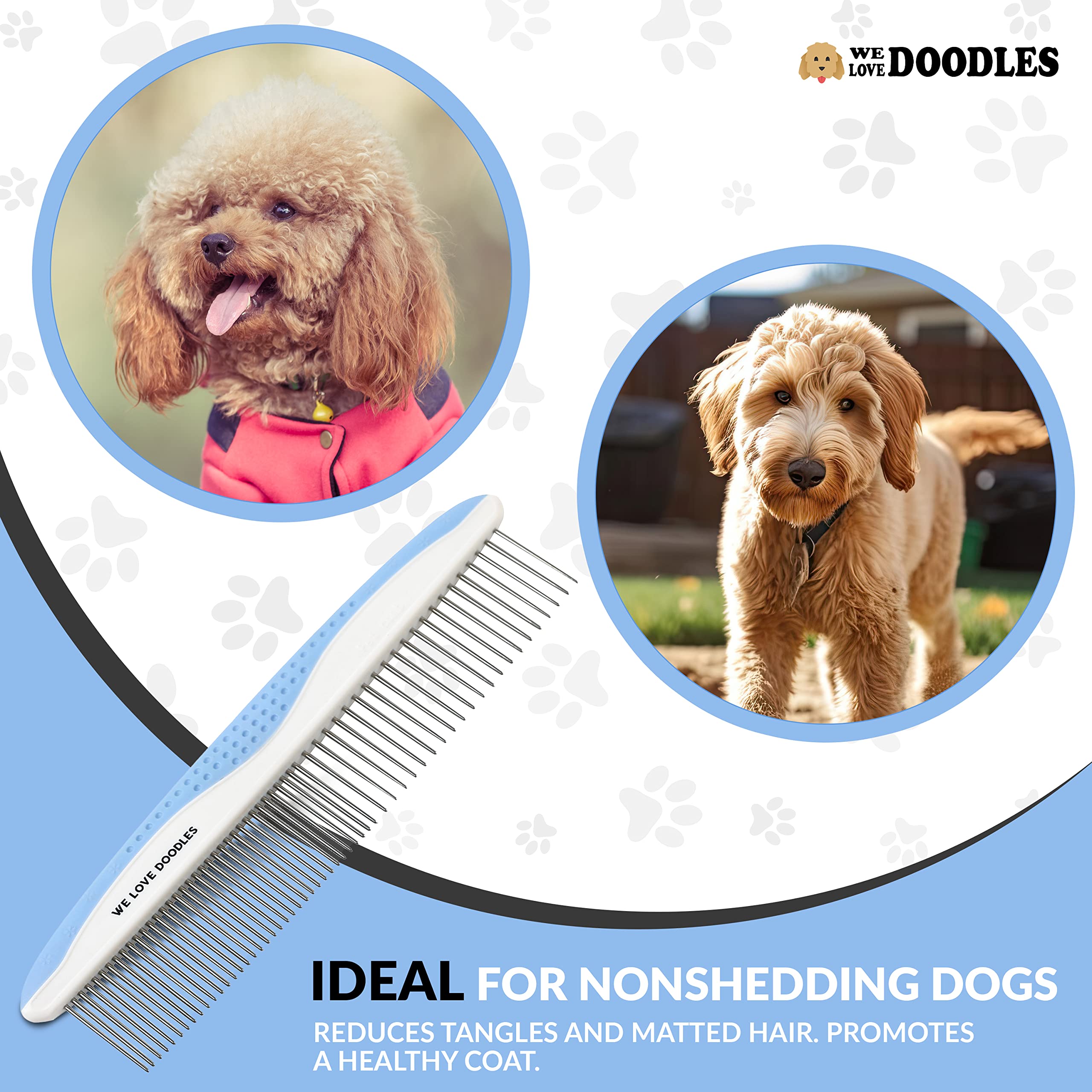 We Love Doodles cerdas redondeadas cuidan la piel durante el cepillado.