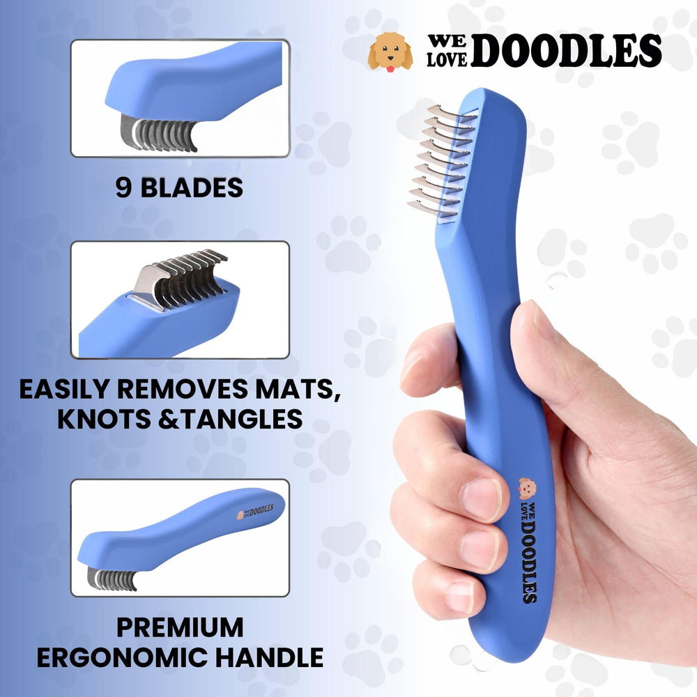 We Love Doodles Desenredador de pelo para mascotas, deslizamiento suave