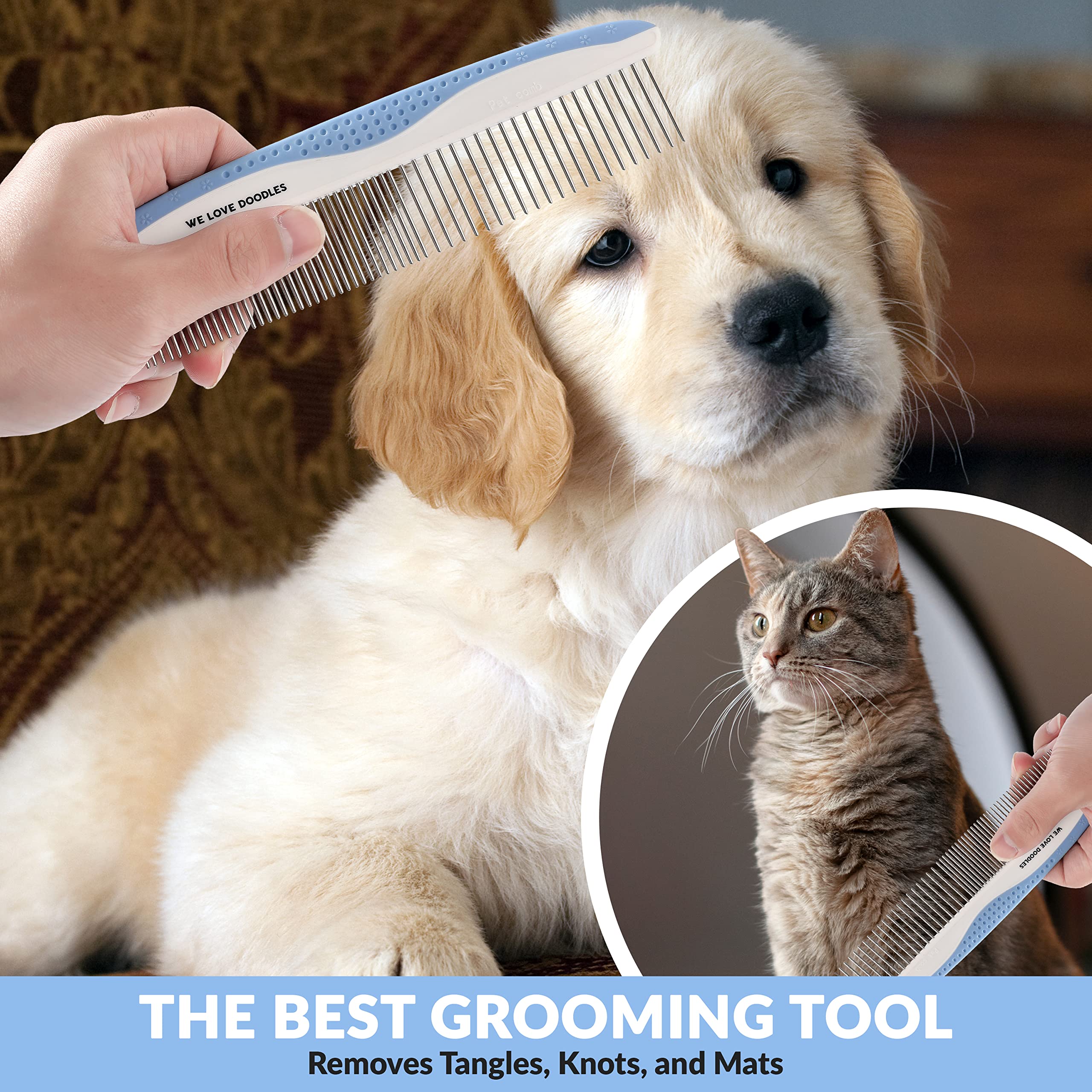 We Love Doodles: diseño de cepillado suave para perros con piel sensible.