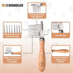 We Love Doodles: dientes redondeados desenredan sin tirar del pelaje.