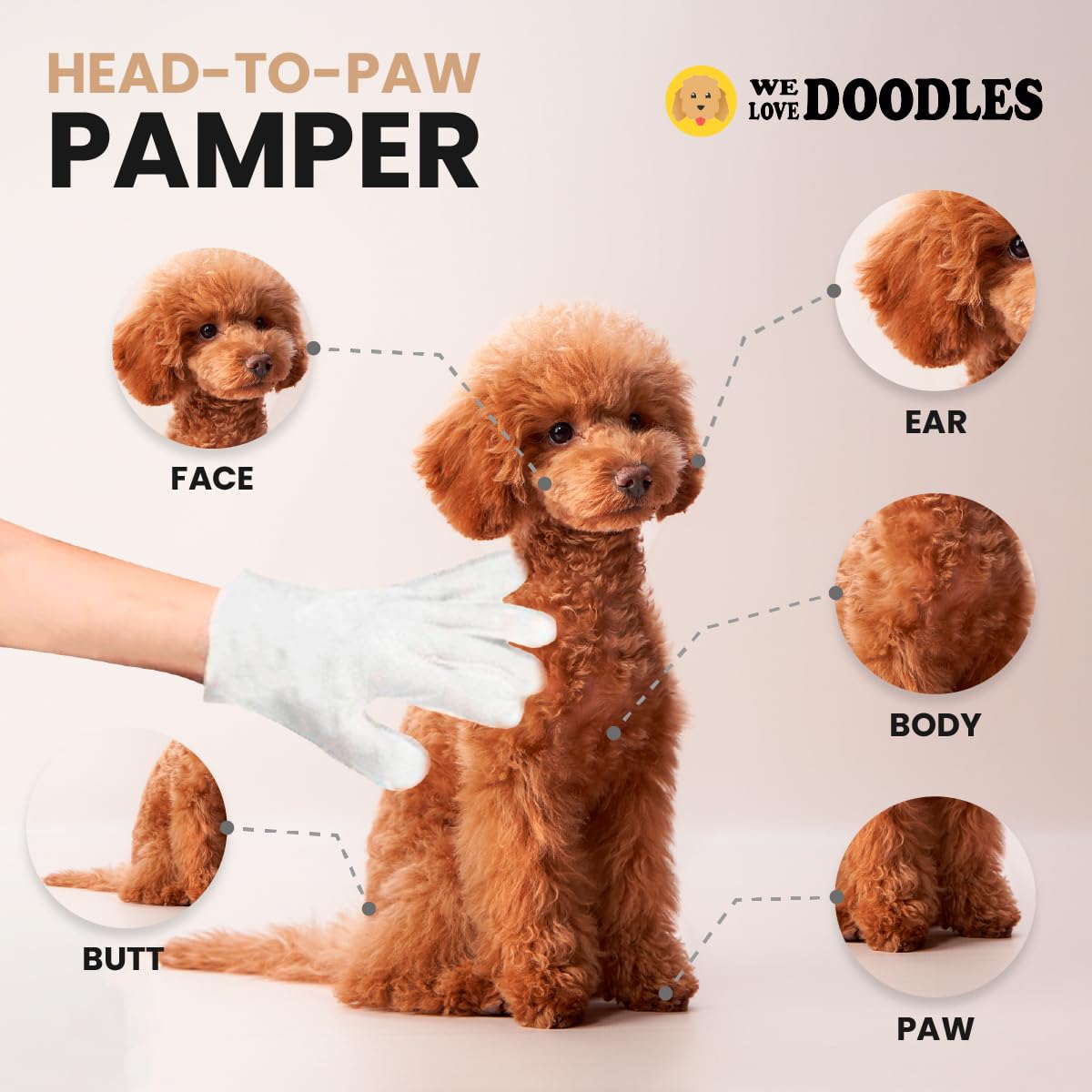 We Love Doodles doble-lado, toallitas limpian sin enjuague