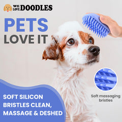 We Love Doodles set de dos cepillos para baño, ideal para hogares con varias mascotas