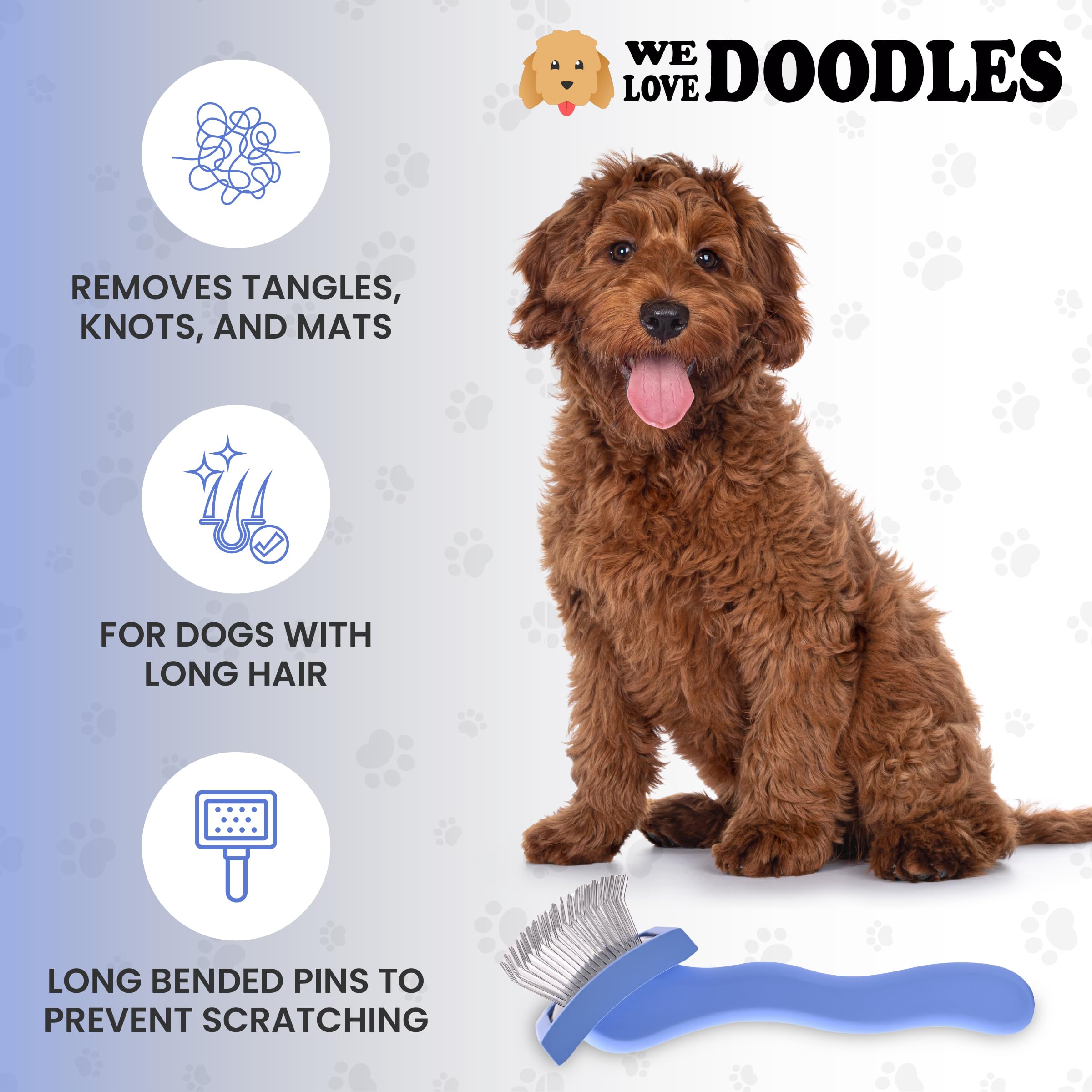 We Love Doodles: mango ergonómico facilita cepillado cómodo durante sesiones.