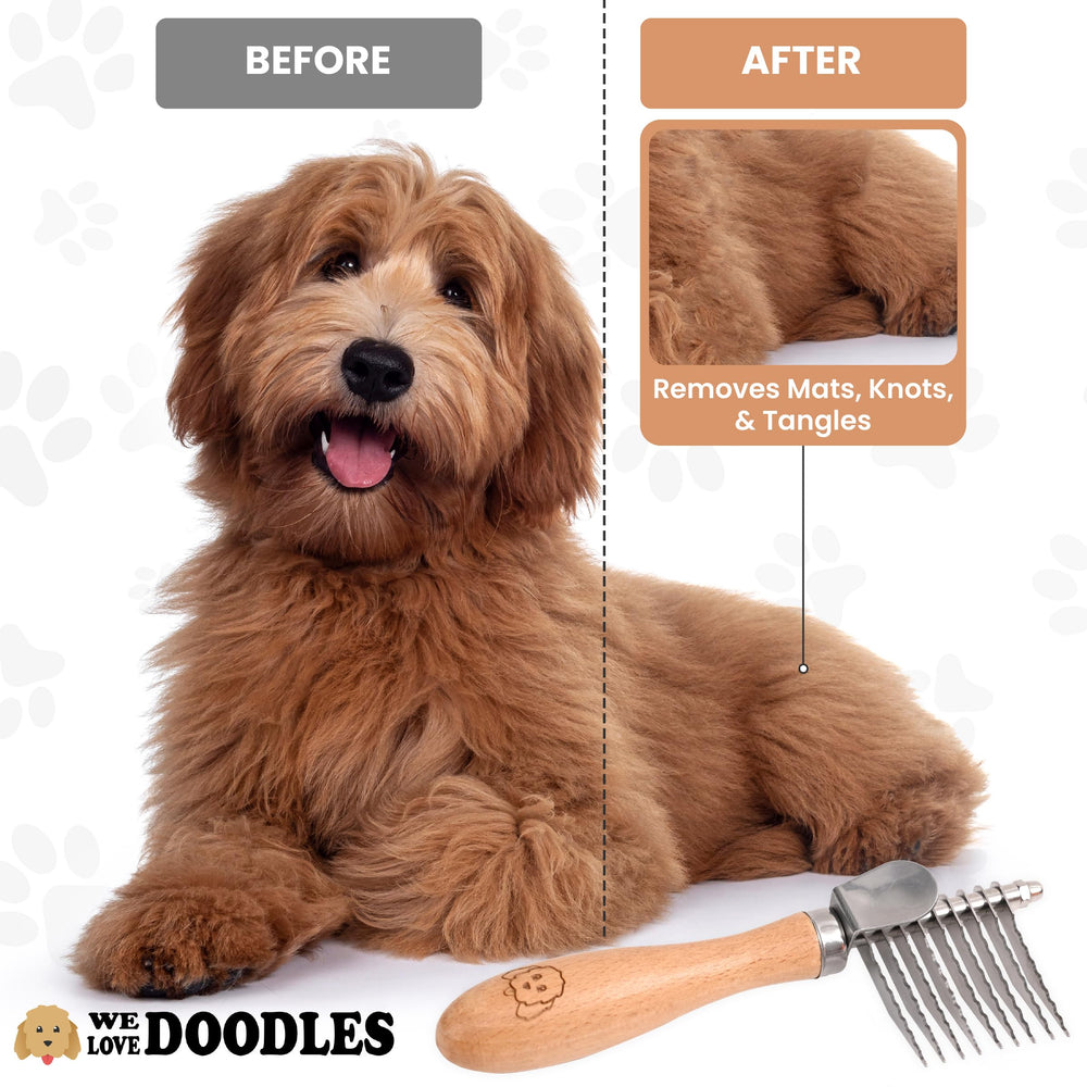 We Love Doodles: mango de madera ergonómico para un peinado cómodo.