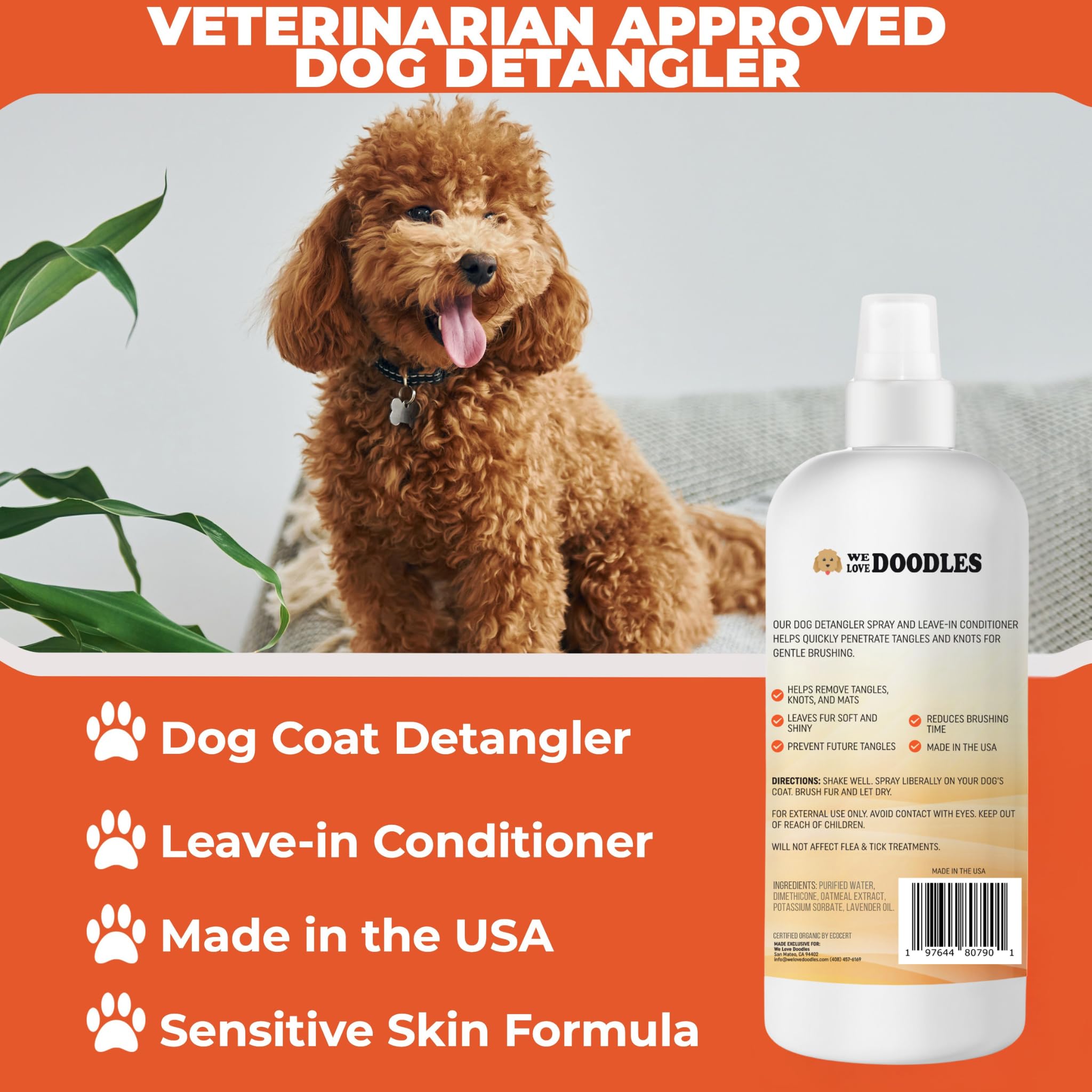 Cepillado suave para perros con menos nudos y menos tirones