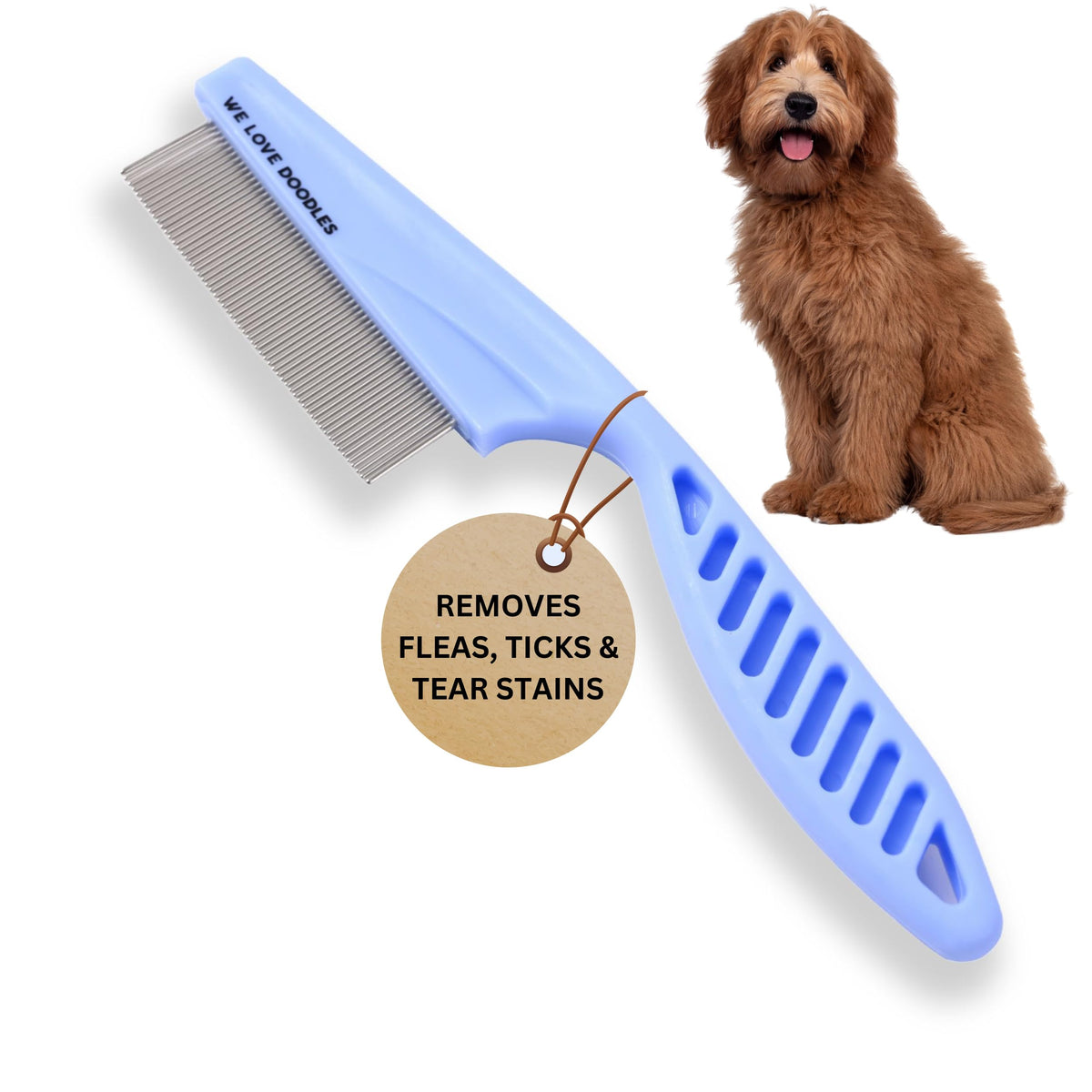 We Love Doodles peine cara perro dientes metallicos: cepillado facial suave
