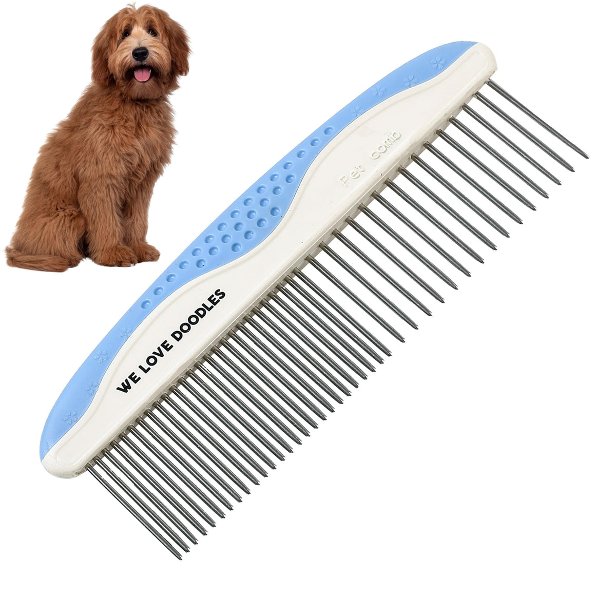 We Love Doodles: peine metálico para perros, elimina enredos y desenreda suavemente.