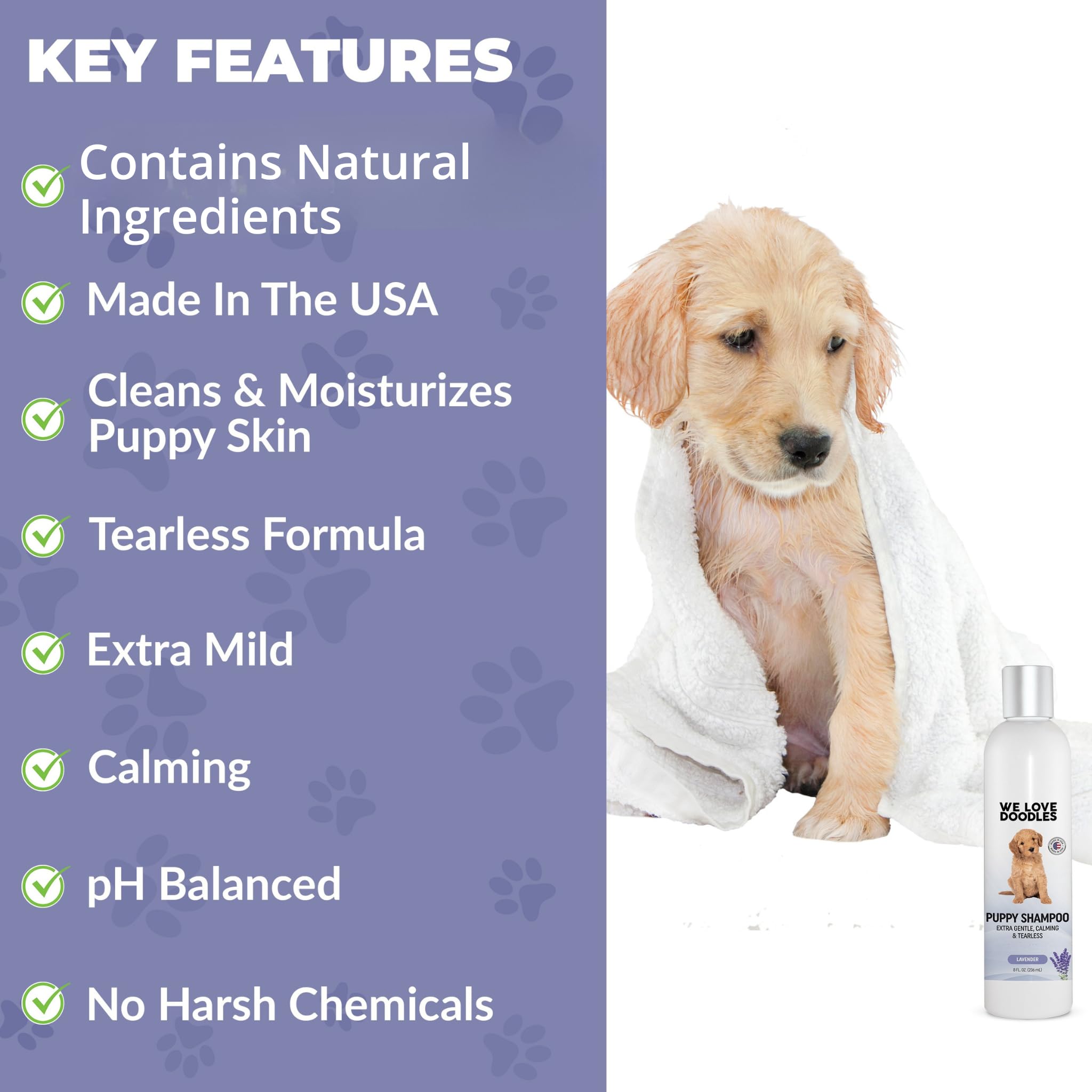 We Love Doodles Puppy Shampoo ingredientes avena y lavanda para piel sensible
