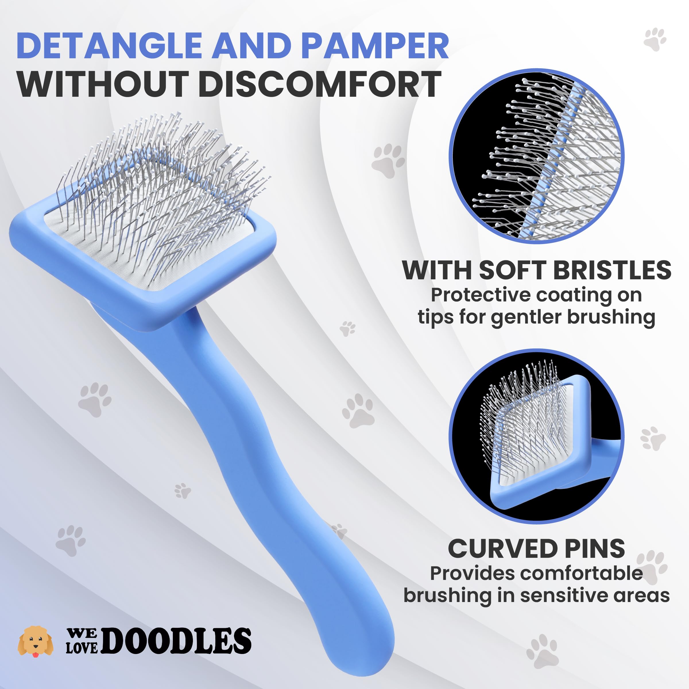 We Love Doodles Cepillo para pelo corto o largo en perros doodle.