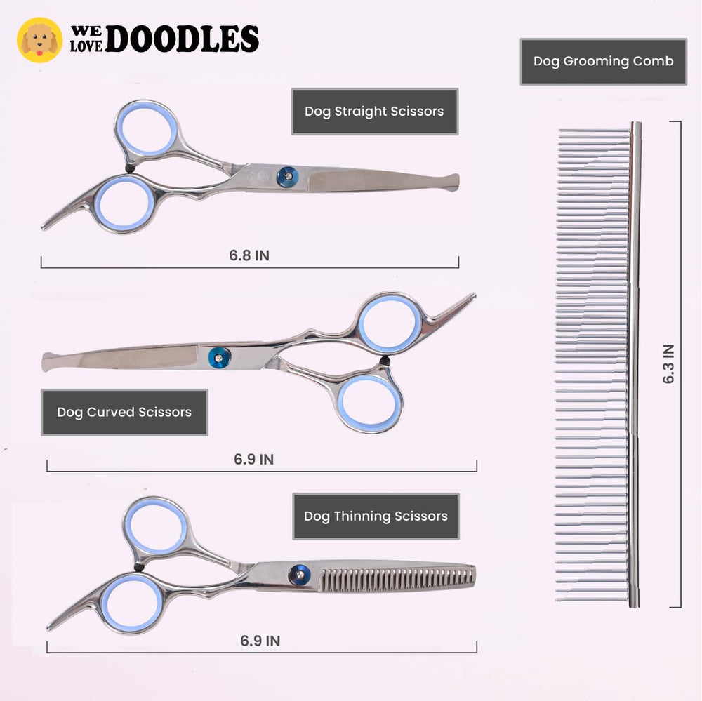 We Love Doodles tijeras de corte curvo para contouring suave y seguro.