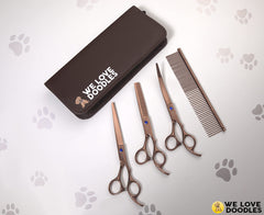 We Love Doodles tijeras de peluquería para perros con diseño curvo para delinear contornos