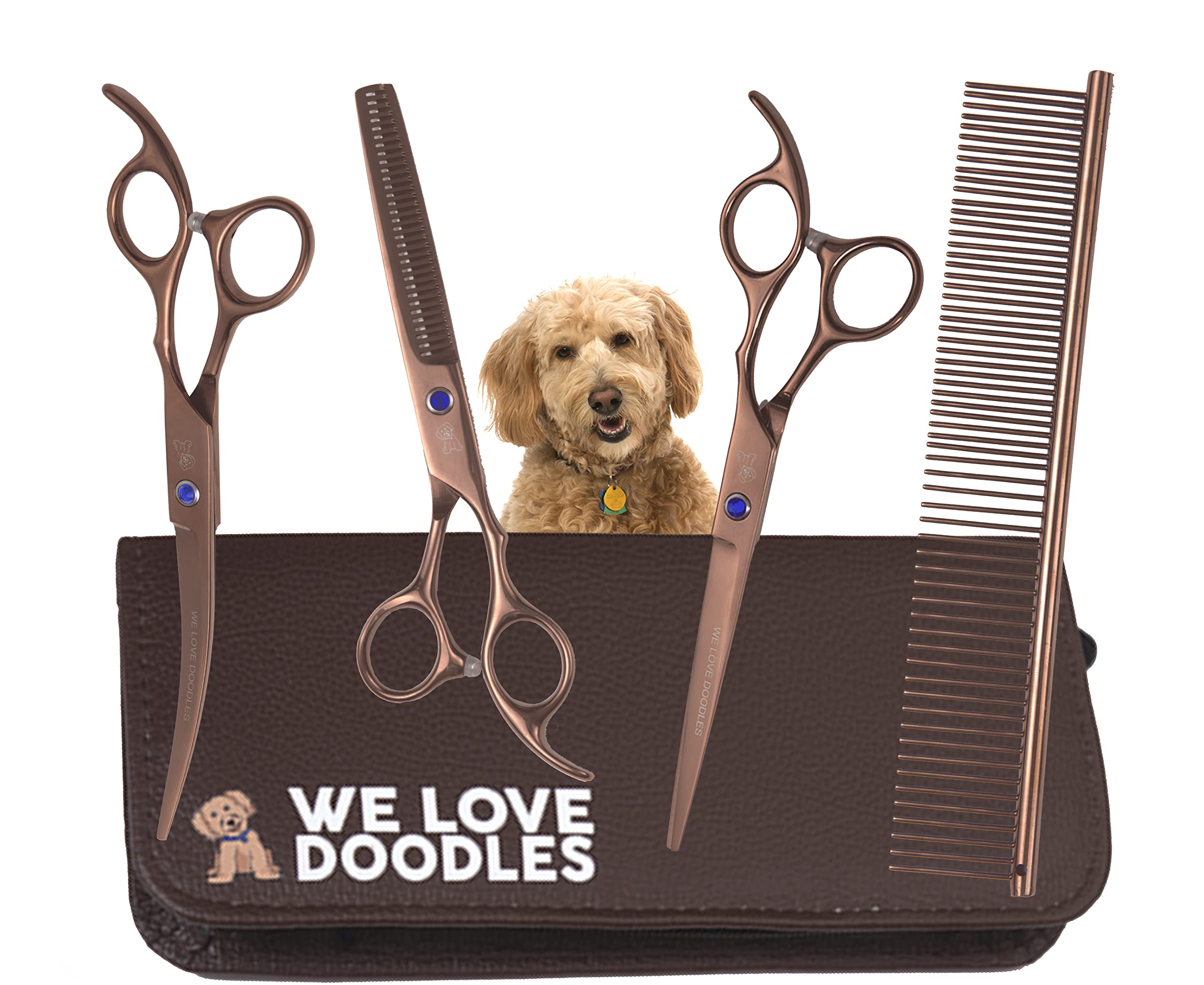 We Love Doodles tijeras de peluquería para perros de hoja recta para cortes precisos