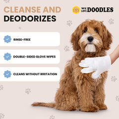 We Love Doodles toallitas de baño para perros, limpieza suave en cara y patas