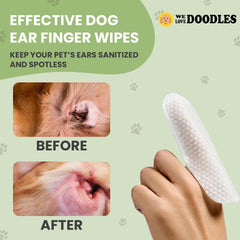 We Love Doodles: toallitas orejas perro dedo humedecidas para eliminar suciedad con facilidad.