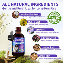 WEALLIN Tos para perros, mezcla-hierbas-naturales: ingredientes naturales para confort respiratorio.