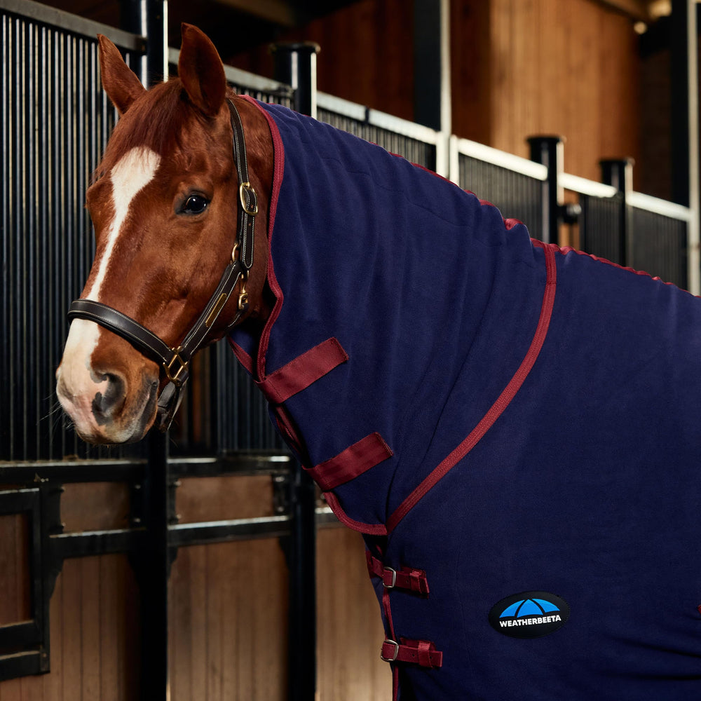 WeatherBeeta control de humedad con forro polar que mantiene seco al caballo.