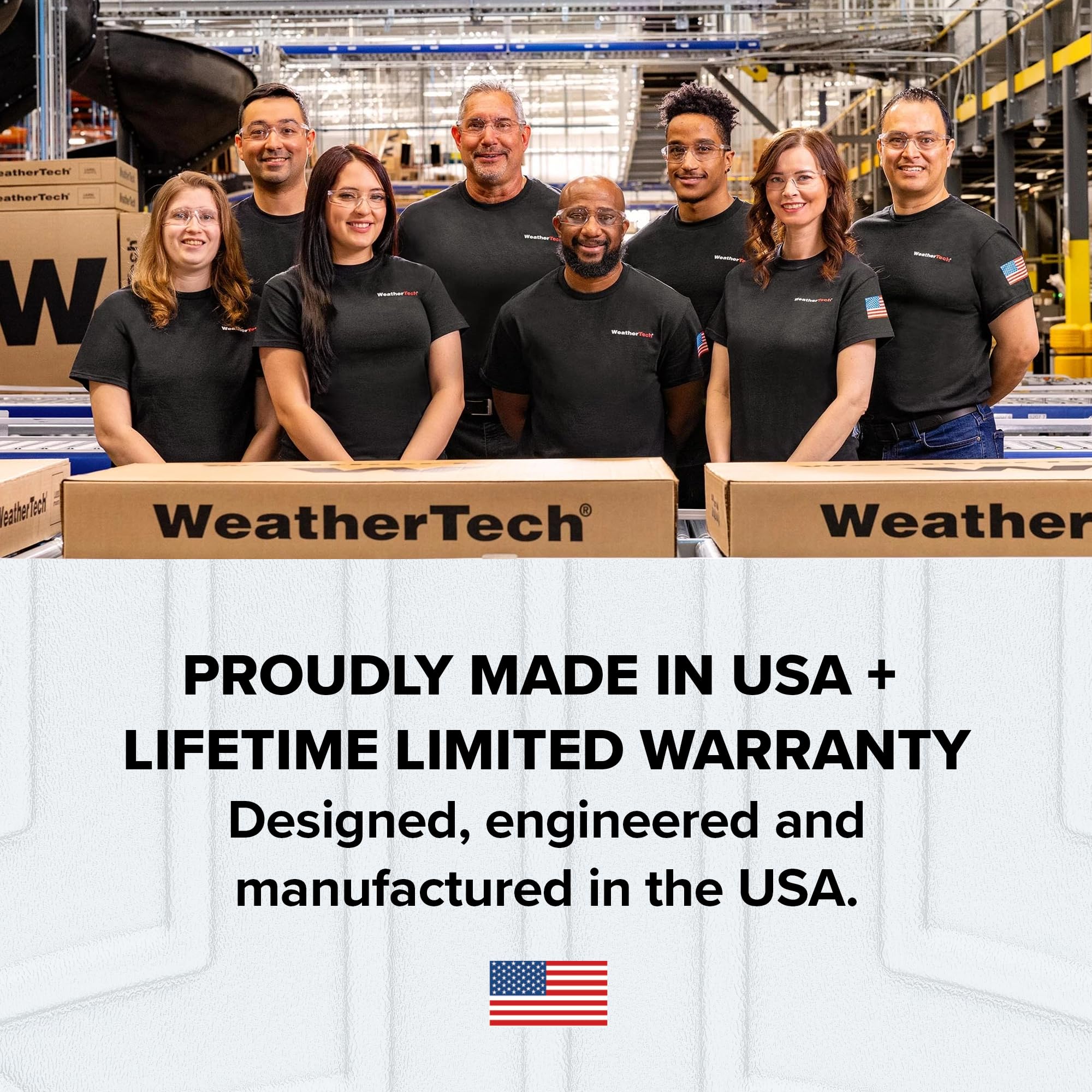 WeatherTech acabado gris oscuro, diseño moderno y fácil de combinar.