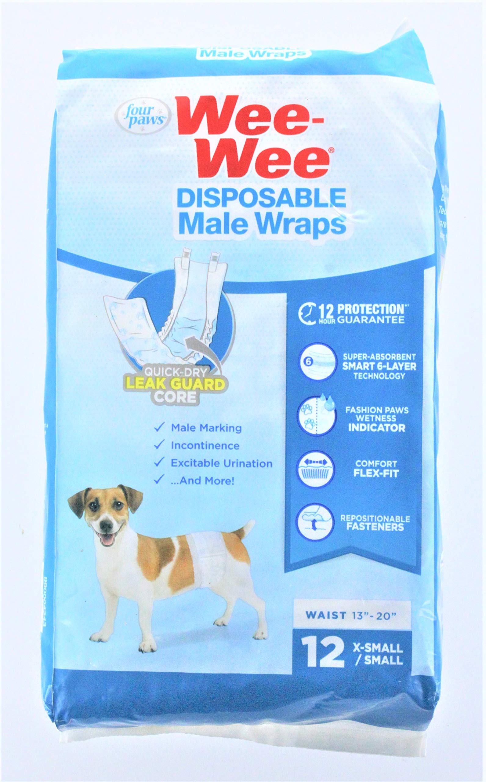 Wee-Wee envolturas desechables para perro macho, tallas muy pequeñas, ajuste cómodo