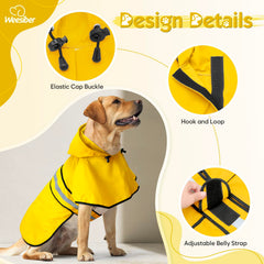 Chaqueta para perro Weesiber, poncho con banda reflectante para mayor visibilidad.