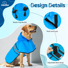 Weesiber chaqueta impermeable con tiras reflectantes, paseos nocturnos más seguros.
