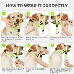 Weesiber collar cabeza perro con almohadilla de nariz para mayor confort