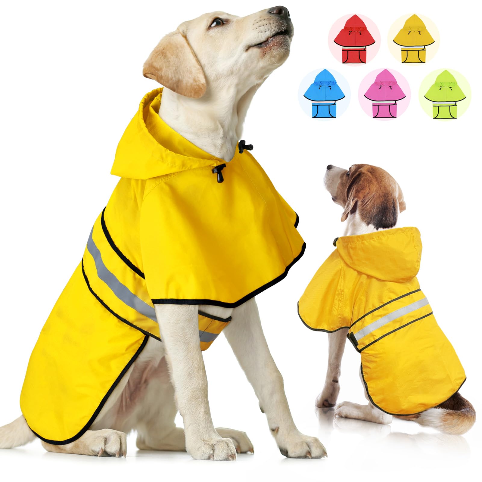 Chaqueta impermeable Weesiber para perro, ajuste cómodo para paseos bajo lluvia.