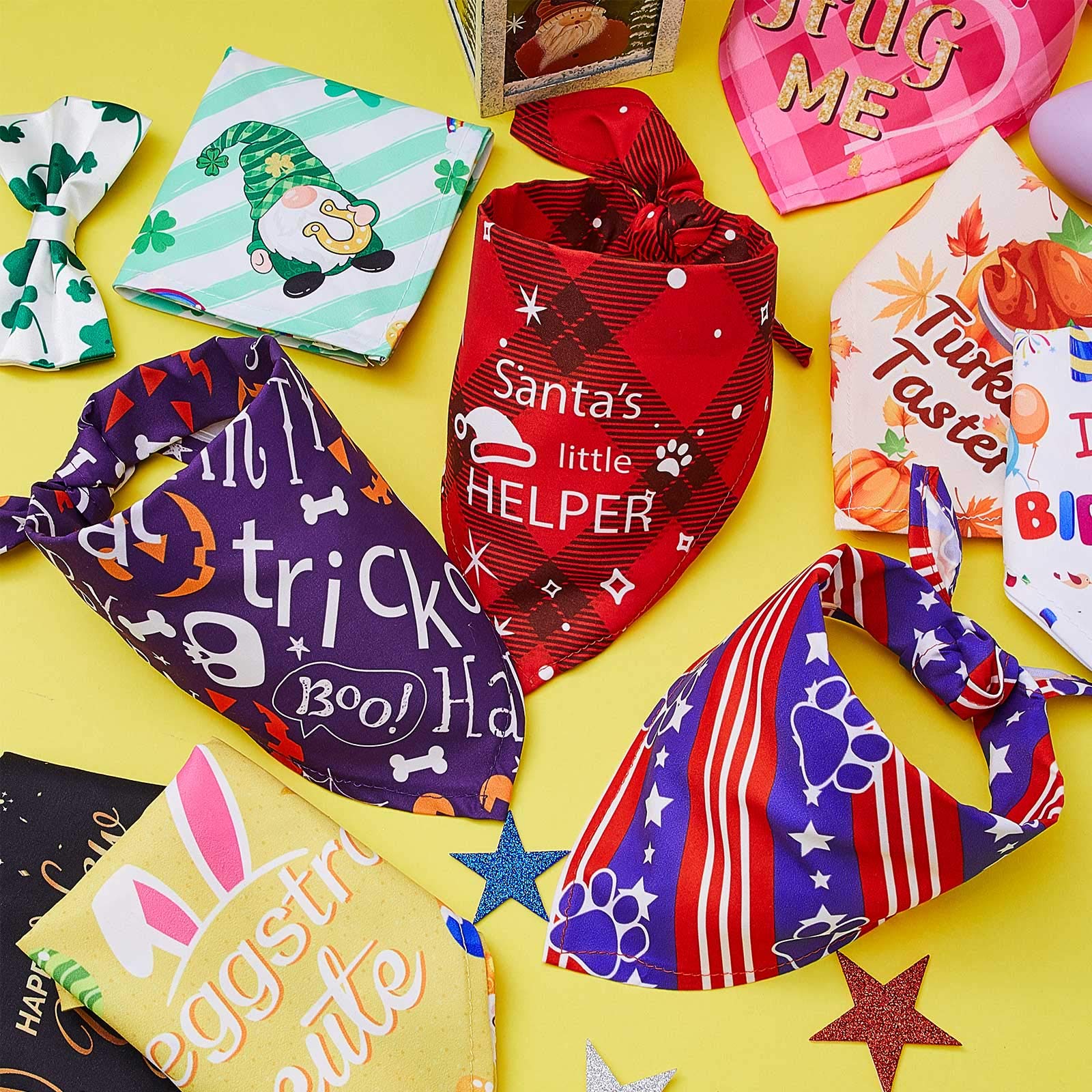 Bandana Weewooday para perro con tema pascua, colores brillantes para sesiones y fotos.